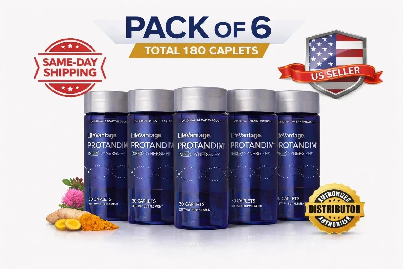 LifeVantage' Protandim NRF2 Synergizer 180 Caplets–Pack of 6(180 Caplets) Sealed