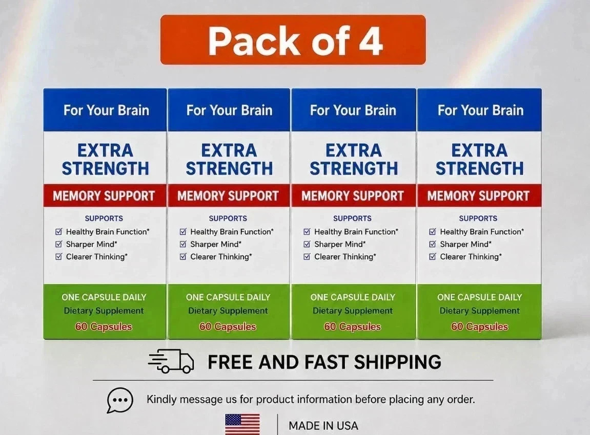 Pack Of 4 Memory Support For Your Brain 20mg Capsules 60-Day Supply ped