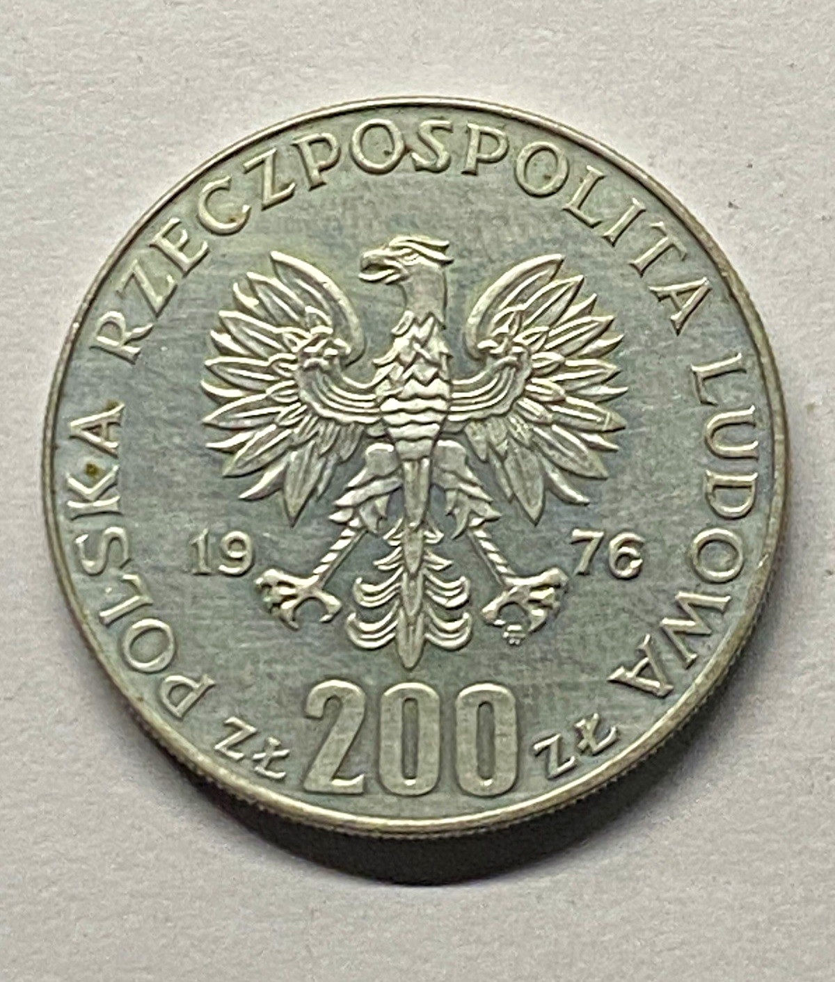 Poland 1976 200 Złotych Silver Coin 0.625 KM#96 XXI Olimpiada Poland 1976 200 Złotych Silver Coin 0.625 KM#96 XXI Olimpiada
