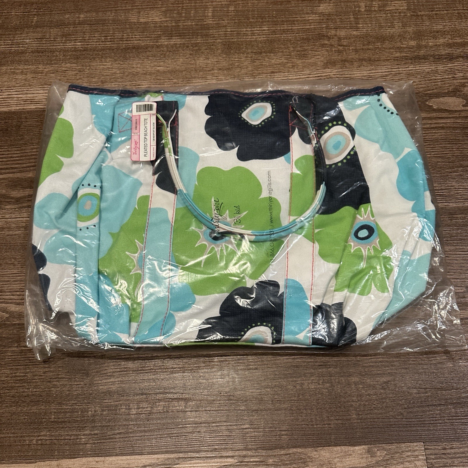 Thirty One Pleated Top Beach Tote Newport Bloom Floral Bag NEW NWT 31 Gifts