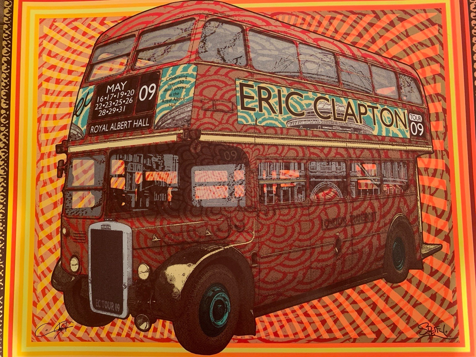 Eric Clapton GIg Art 2009 RAH Screenprint Chuck Sperry Numbered Limited Edition Eric Clapton GIg Art 2009 RAH Screenprint Chuck Sperry Numbered Limited Edition