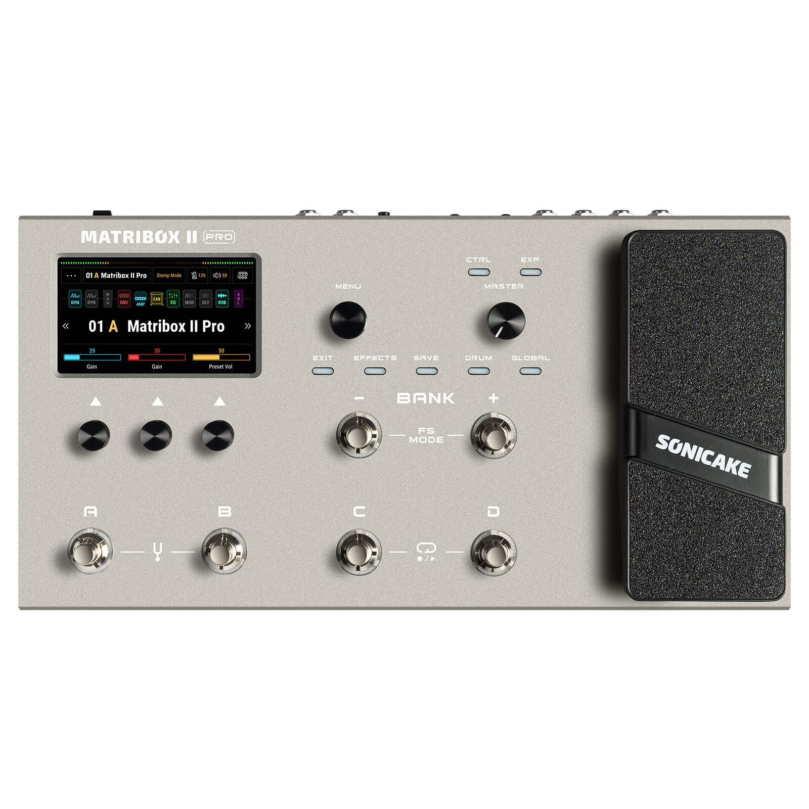 SONICAKE Matribox II Pro Guitar Bass Modeling IR Cabinets Expression Pedal FX