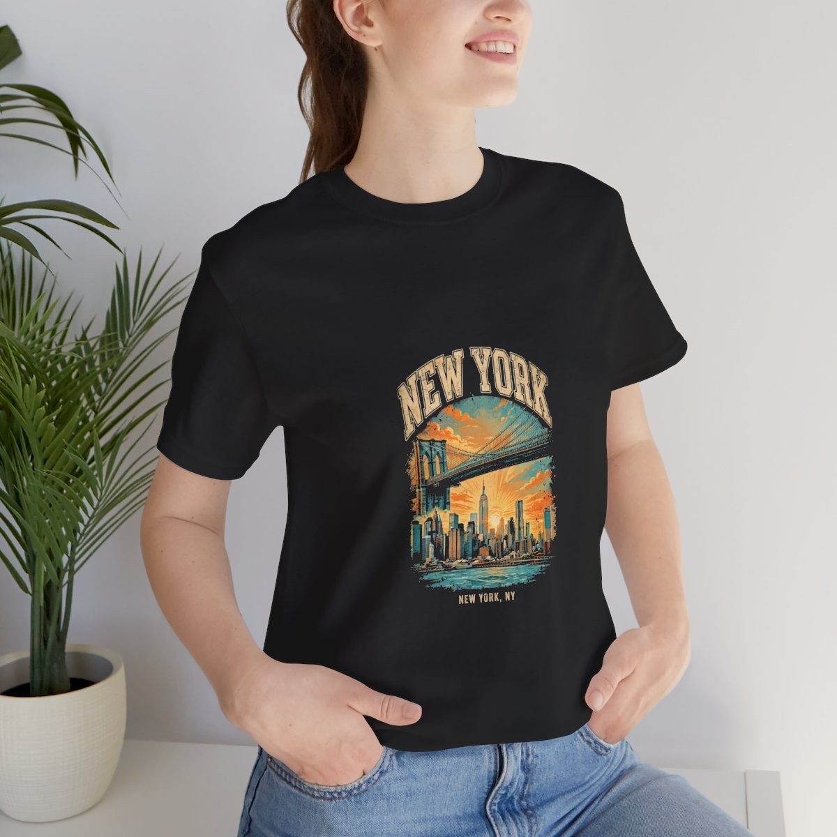 New York NY Vintage T-Shirt Brooklyn Bridge Skyline Sunset Graphic Tee New York NY Vintage T-Shirt Brooklyn Bridge Skyline Sunset Graphic Tee