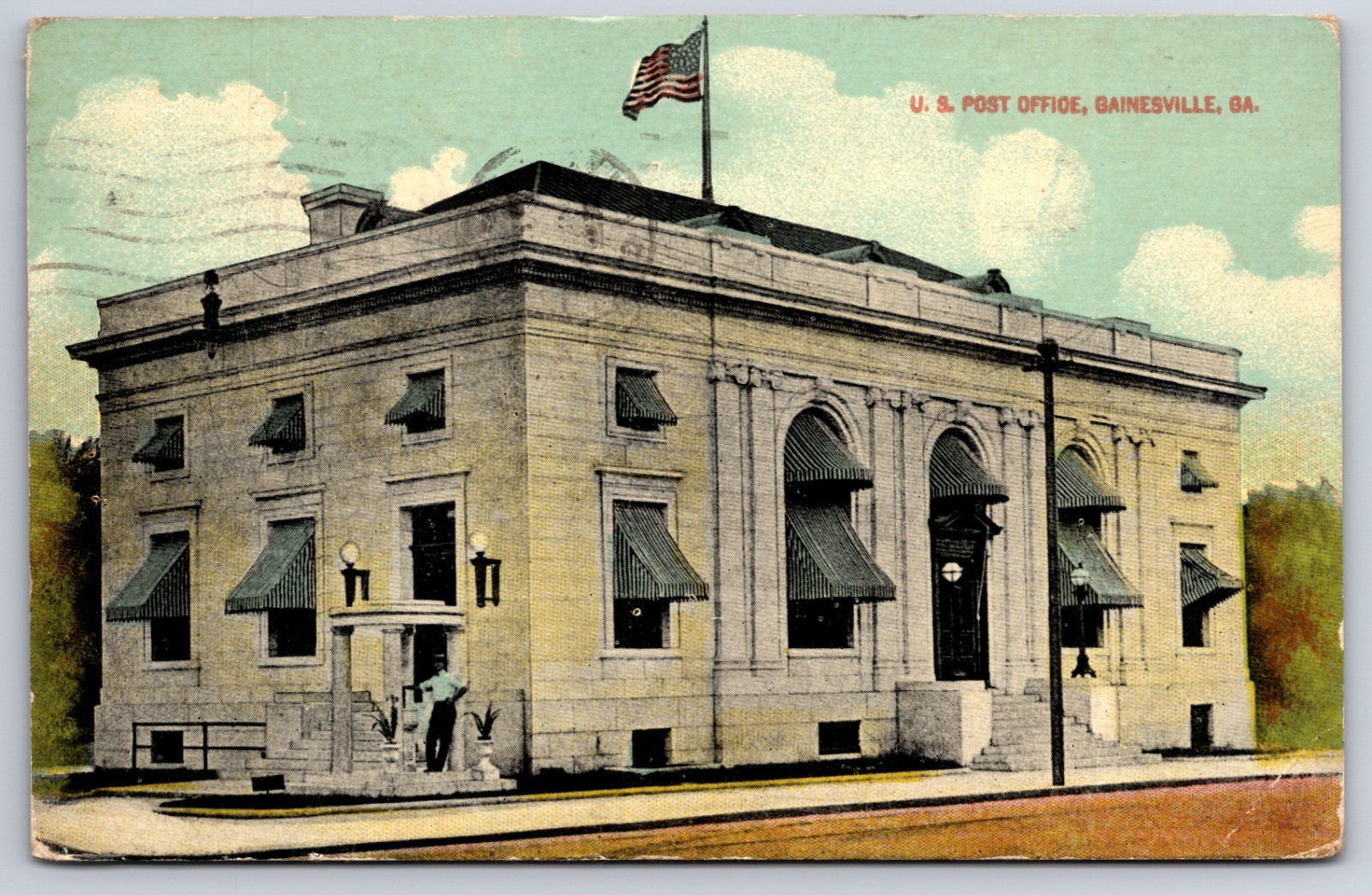 US Post Office Building Gainesville Georgia GA c1910 Postcard