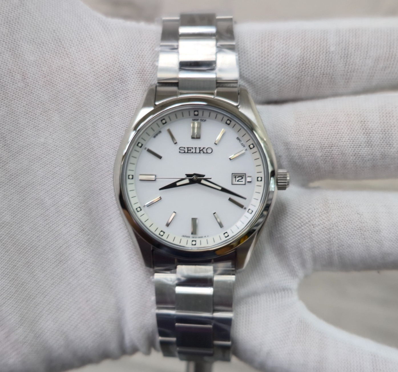 Seiko Selection SBTM317 Solar Radio-Controlled 39.5mm Dark White Dial Mens Watch