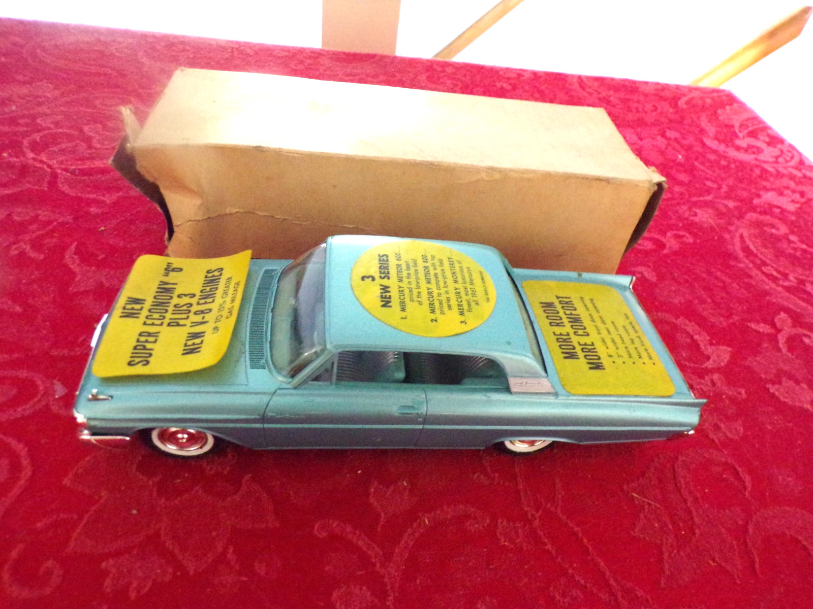 1961 Mercury Monterey w/Stickers & Box 1/25 Teal Green XLNT-NM 1961 Mercury Monterey w/Stickers & Box 1/25 Teal Green XLNT-NM