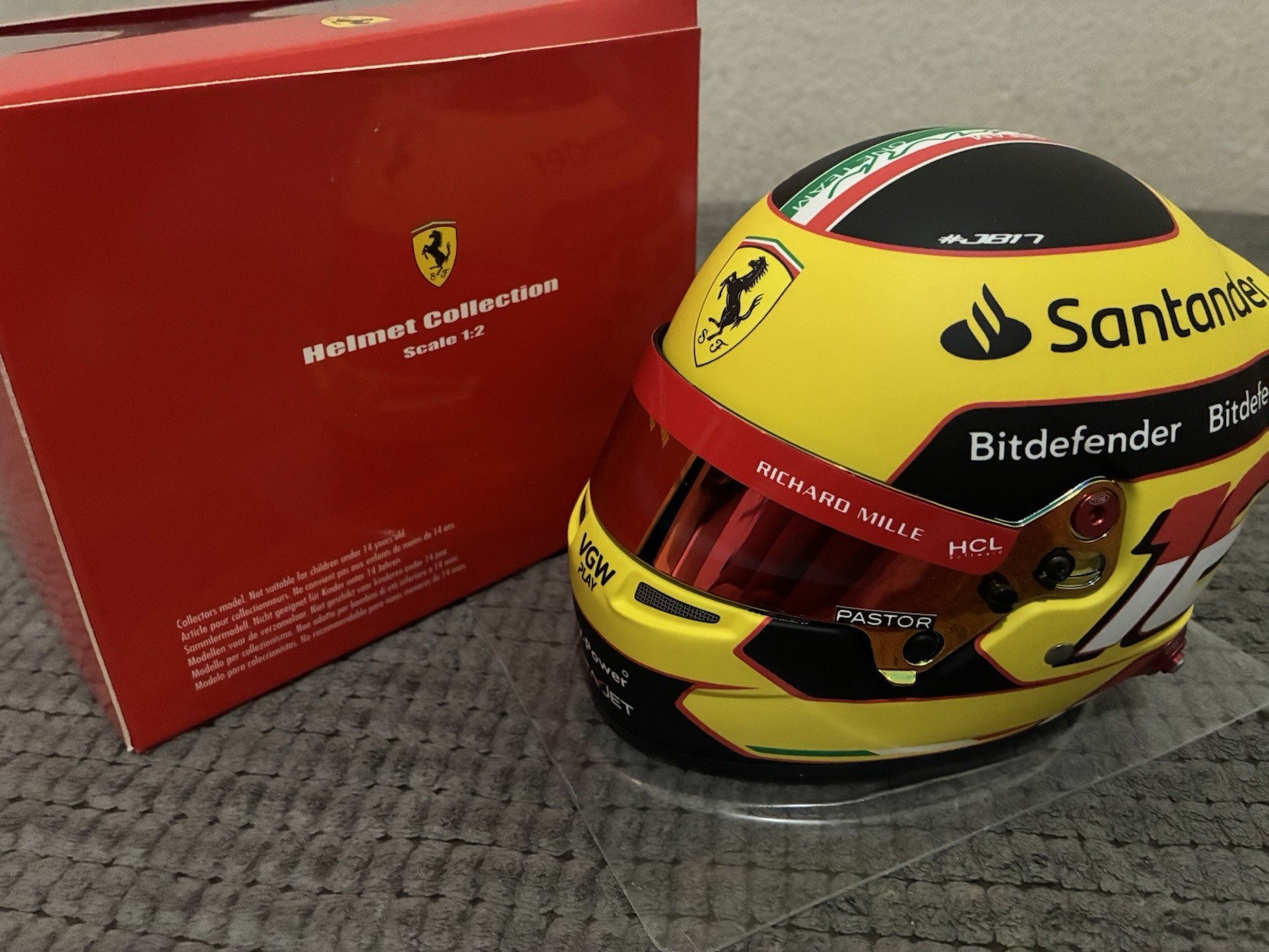 Charles Leclerc Monza GP 2023 Mini Helmet 1:2 Scale