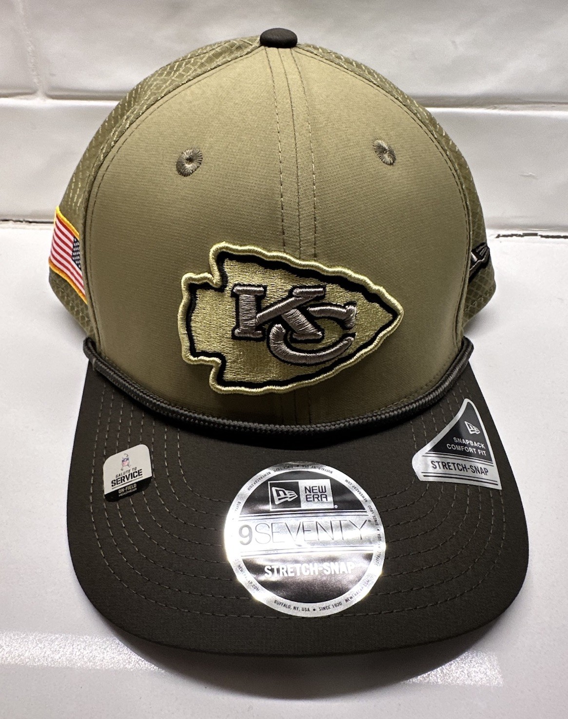 NEW Kansas City Chiefs New Era Salute to Service Adjustable Snapback Hat Green NEW Kansas City Chiefs New Era Salute to Service Adjustable Snapback Hat Green