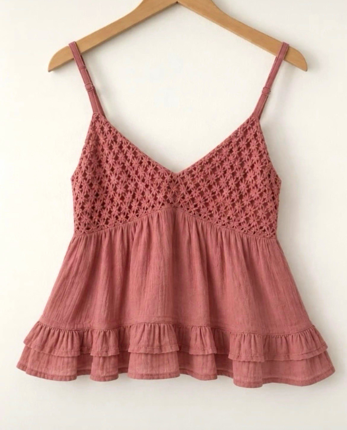 Aéropostale Pink Crochet Babydoll  Tank S