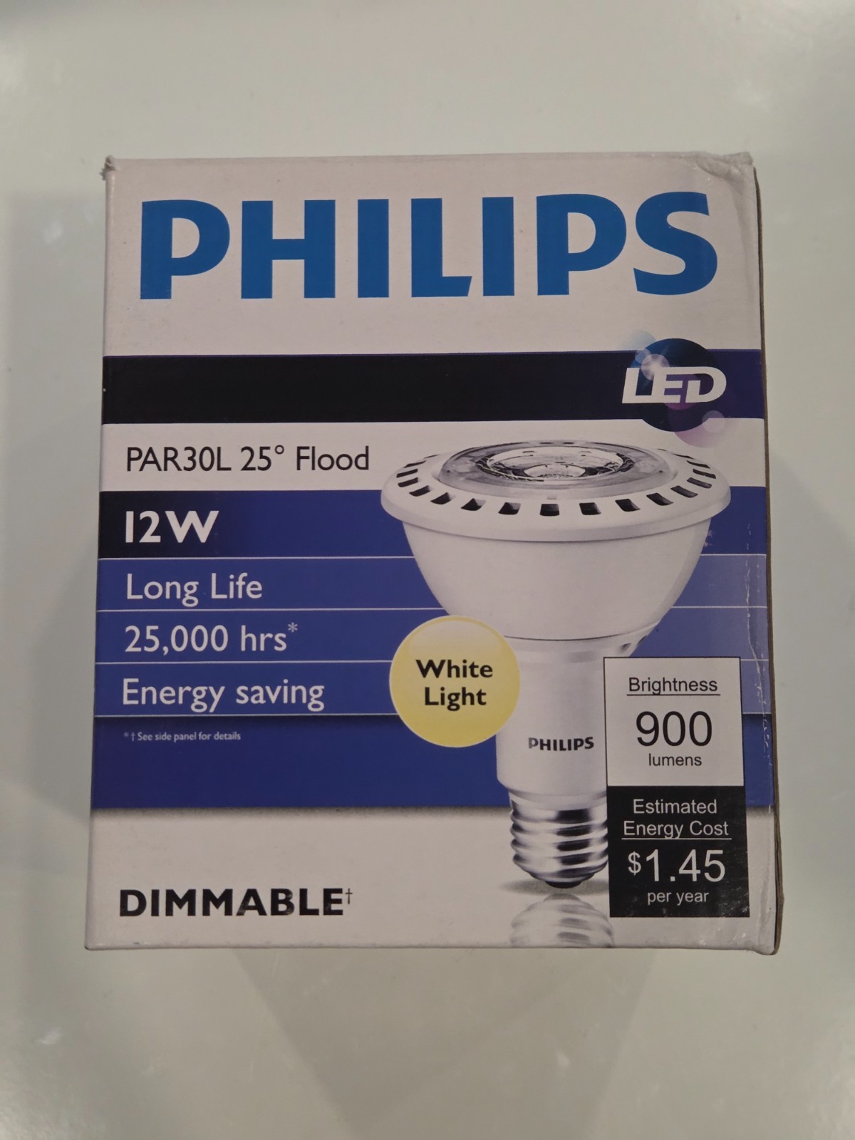 NEW PHILIPS LED 12W DIMMABLE WHITE LIGHT 12PAR30L/F25 3000 DIM AF RO NEW PHILIPS LED 12W DIMMABLE WHITE LIGHT 12PAR30L/F25 3000 DIM AF RO