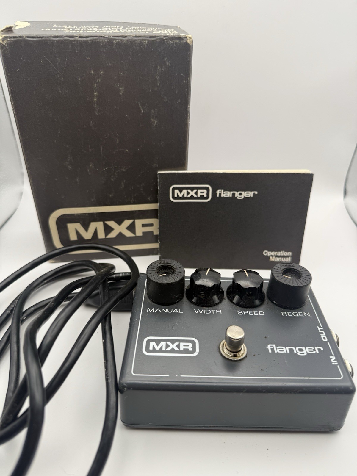 Vintage MXR Flanger Guitar Effects Pedal Gray 4 Knob w/ Original Box & Manual