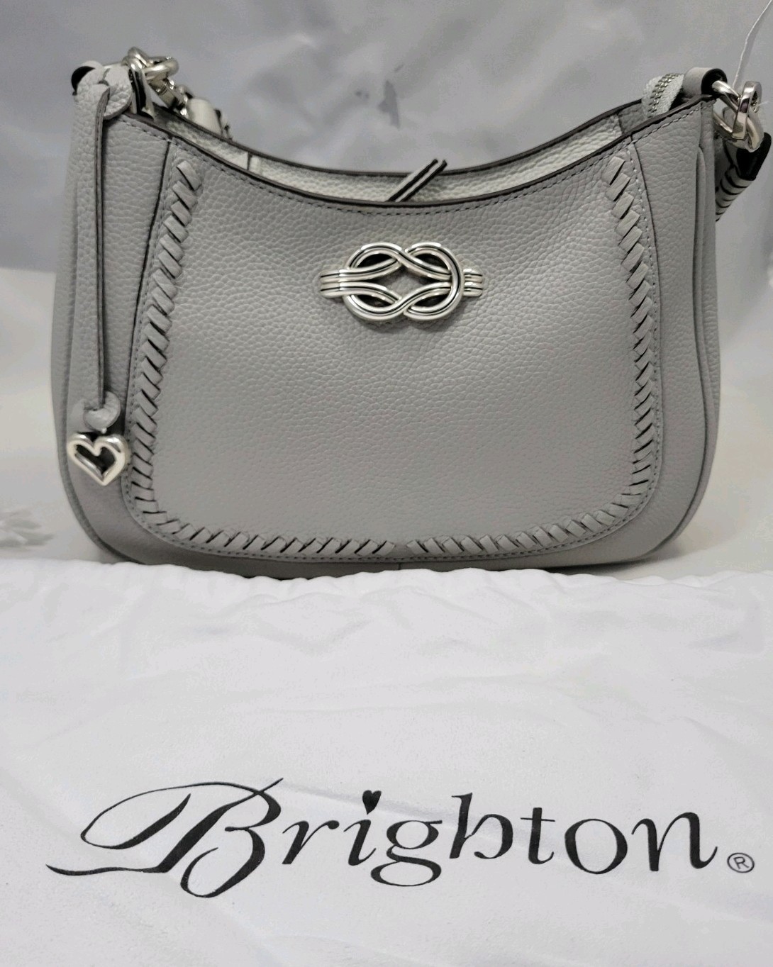 Brighton Shoulderbag Fletcher Interlock Harmony Gray BNWT & Warranty Card Brighton Shoulderbag Fletcher Interlock Harmony Gray BNWT & Warranty Card