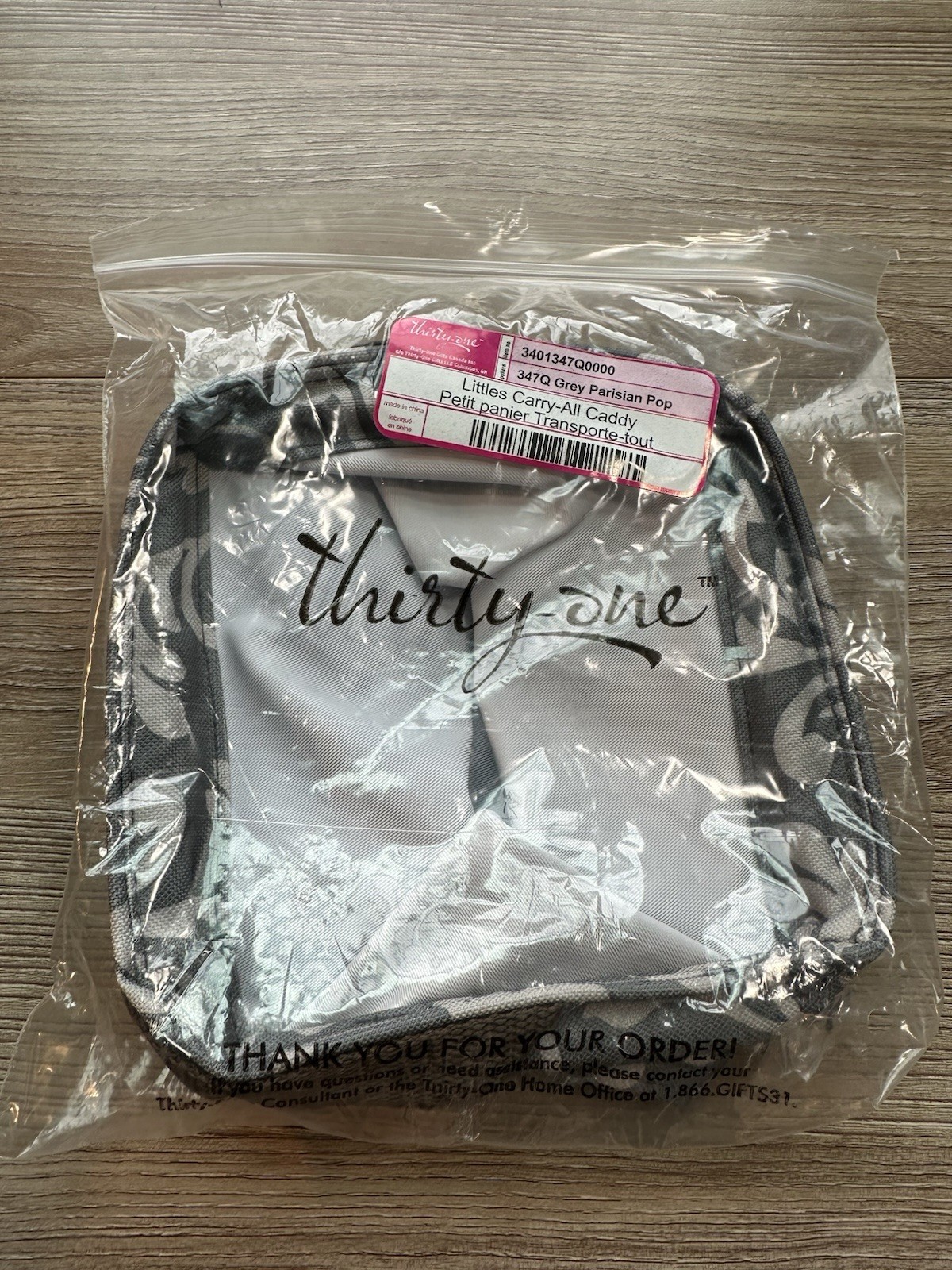 Thirty-One Littles Carry-All Caddy Zipper Closure Gray/White Parisian Pop Thirty-One Littles Carry-All Caddy Zipper Closure Gray/White Parisian Pop