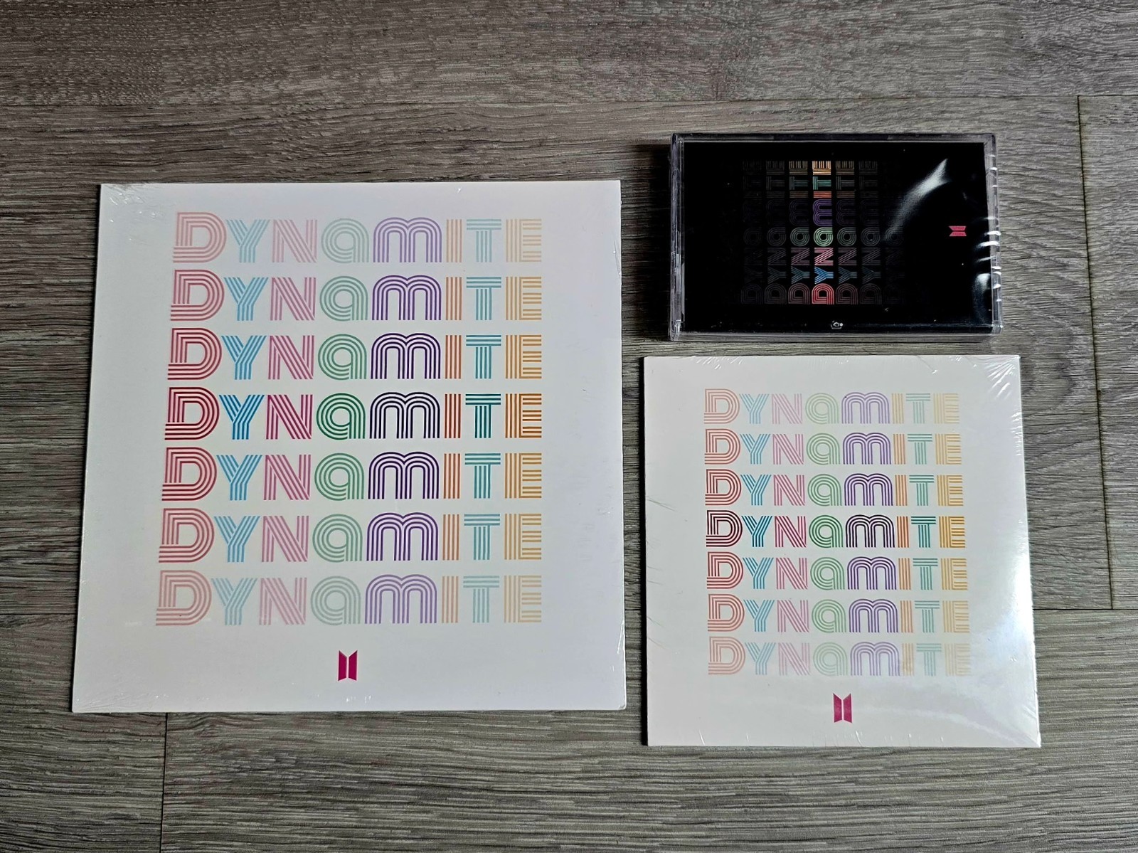 BRAND NEW SEALED BTS DYNAMITE VINYL + CD + CASSETTE SET BRAND NEW SEALED BTS DYNAMITE VINYL + CD + CASSETTE SET