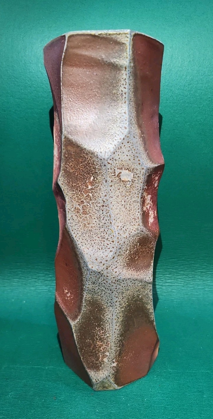 Vtg Bizen Flower Vessel with Shaved Surface Rustic Wood-Fired Coloration 13.5\ Vtg Bizen Flower Vessel with Shaved Surface Rustic Wood-Fired Coloration 13.5\