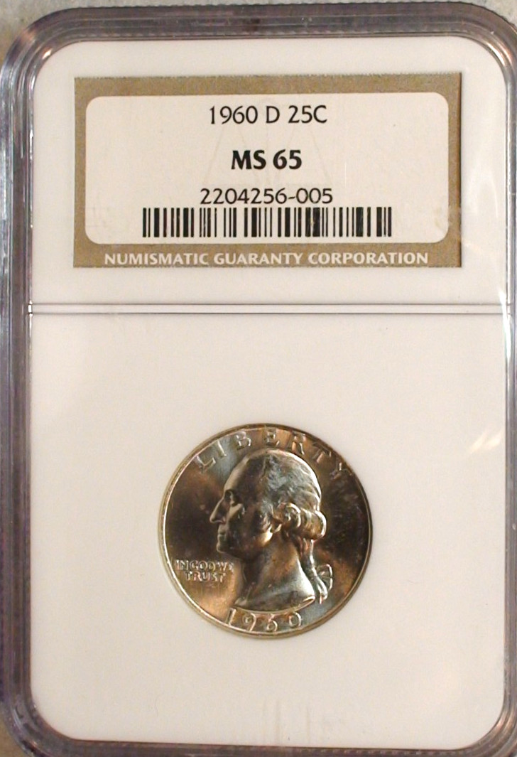 1960 D WASHINGTON QUARTER NGC MS65 GEM UNCIRCULATED 25C Coin BUY IT NOW