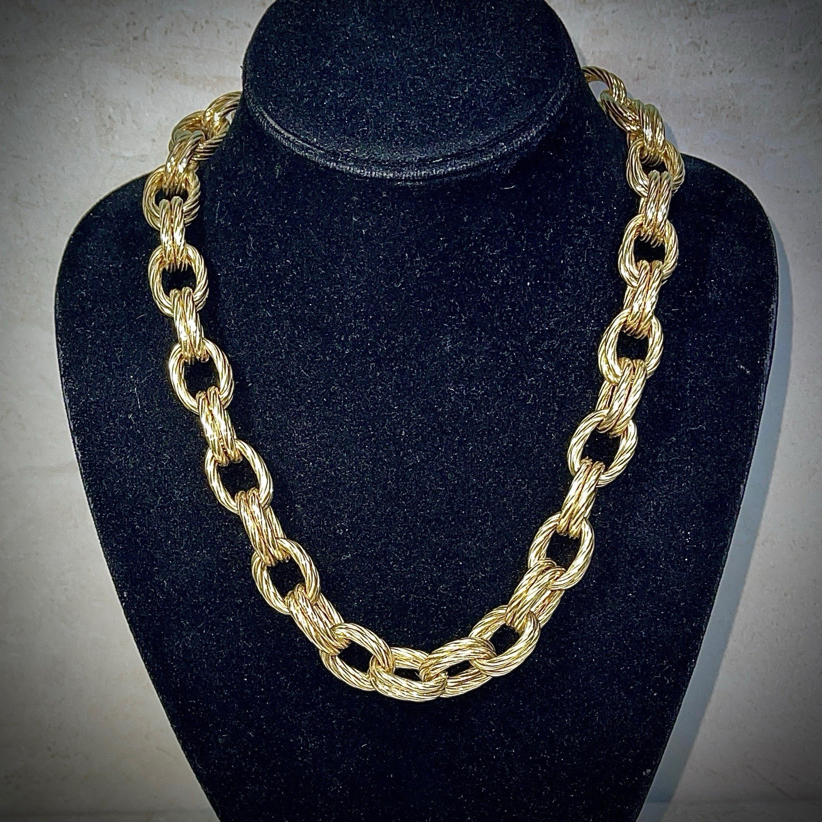 Veronese Italy 18k Gold Vermeil 925 Sterling Double Link 20” Necklace 88 Grams