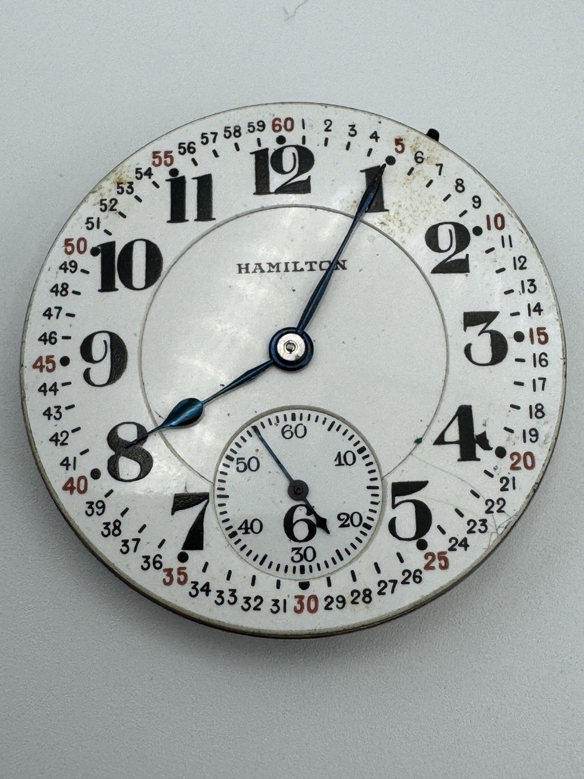 Vintage Hamilton 992 16s 21J Pocket Watch Movement For Parts Or Repair