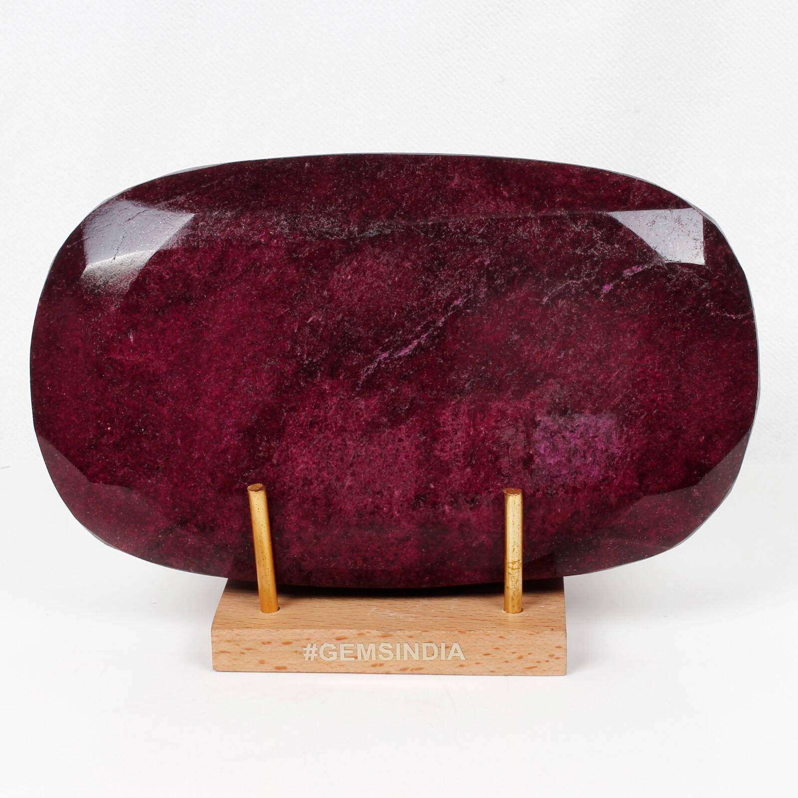 1.84Kilo Natural Dark Red Ruby Oval Faceted Cut Earth mined Huge Museum Size Gem