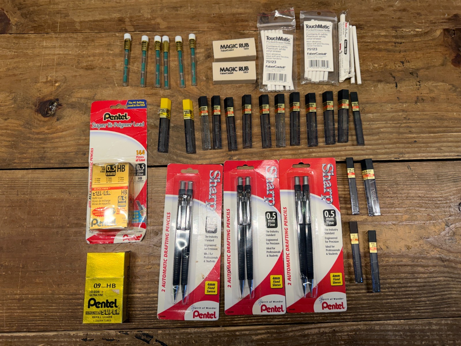 Pentel Engineering Drafting Lot Vintage (6) New Pencils 04490 Lead Erasers Etc Pentel Engineering Drafting Lot Vintage (6) New Pencils 04490 Lead Erasers Etc