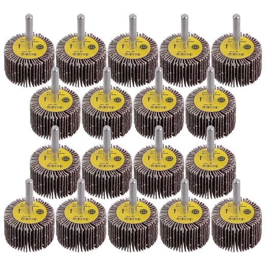 18 Pcs Flap Wheel Sander Set 80 Grit 1/4 18 Pcs Flap Wheel Sander Set 80 Grit 1/4