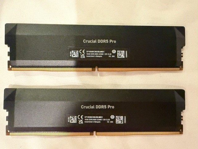 Crucial Pro Overclocking 32GB (2x16GB) DDR5-6000 CL36 UDIMM Kit CP16G60C36U5B Crucial Pro Overclocking 32GB (2x16GB) DDR5-6000 CL36 UDIMM Kit CP16G60C36U5B