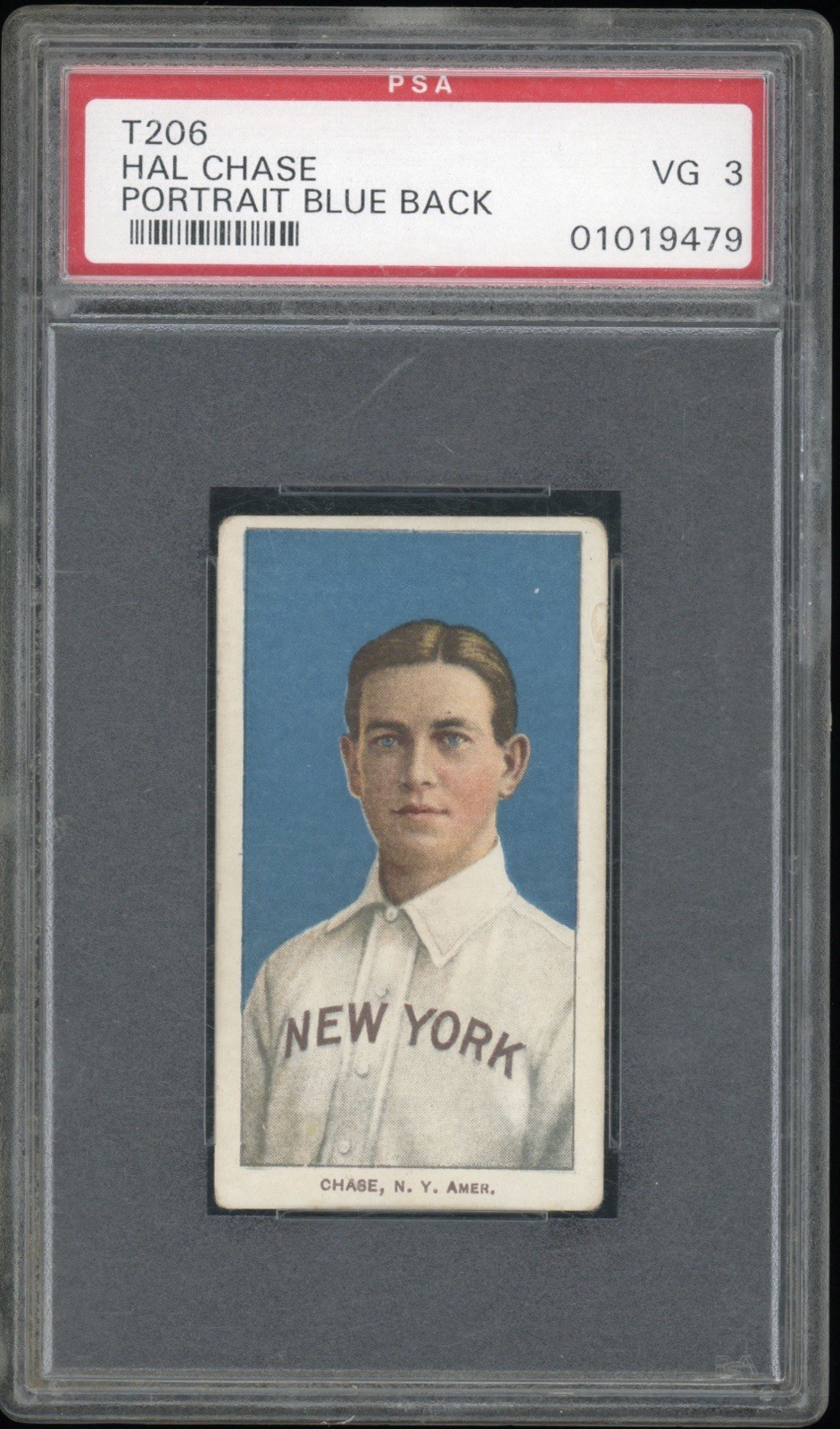 1909-11 T206 Hal Chase Portrait Blue Background PSA 3 VG Sweet Caporal YANKEES 1909-11 T206 Hal Chase Portrait Blue Background PSA 3 VG Sweet Caporal YANKEES