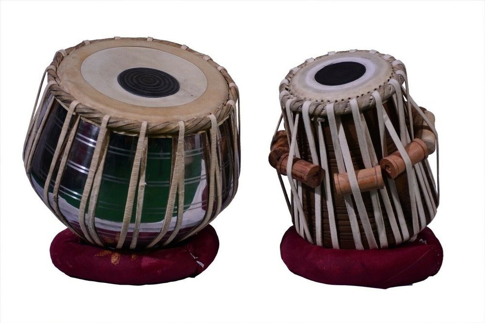 Steel Tabla Set Chrome Polish Sheesham Wood Dayan Musical Instrument With Bag