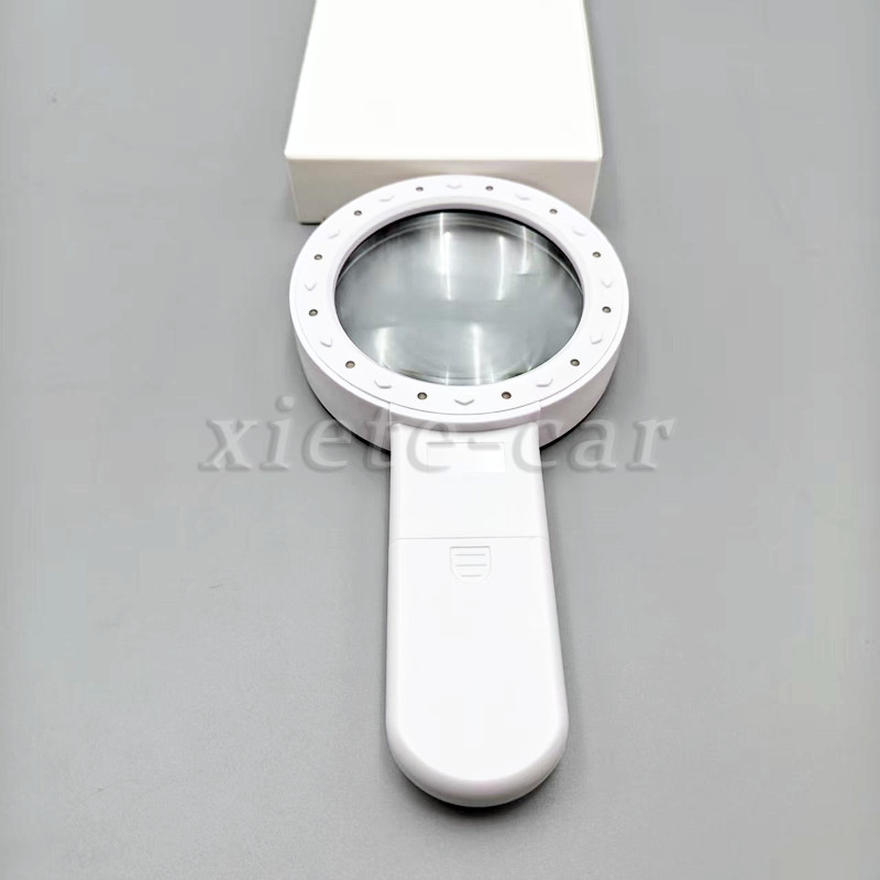 30X Jumbo Handheld Magnifying Glass w/ 12 Bright LED Light Illuminated Magnifier