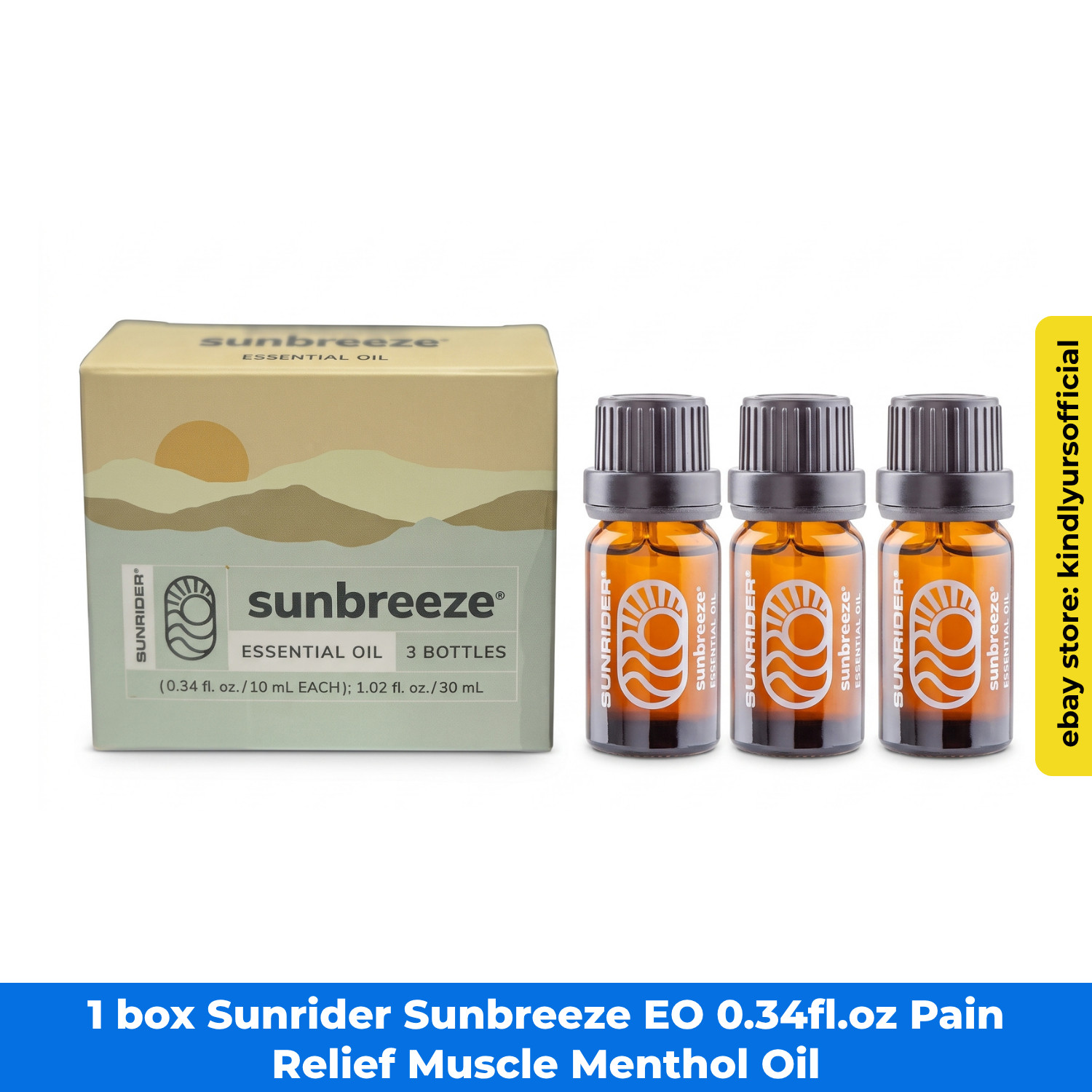 1 box Sunrider Sunbreeze EO 0.34fl.oz Pain Relief Muscle Menthol Oil