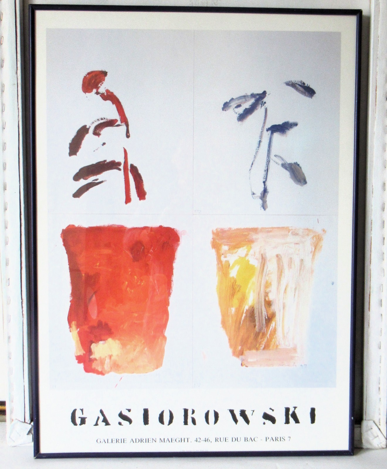 1995 French Exhibition Poster, Gerald Gasiorowski Pots de Fleurs 171-172 1995 French Exhibition Poster, Gerald Gasiorowski Pots de Fleurs 171-172