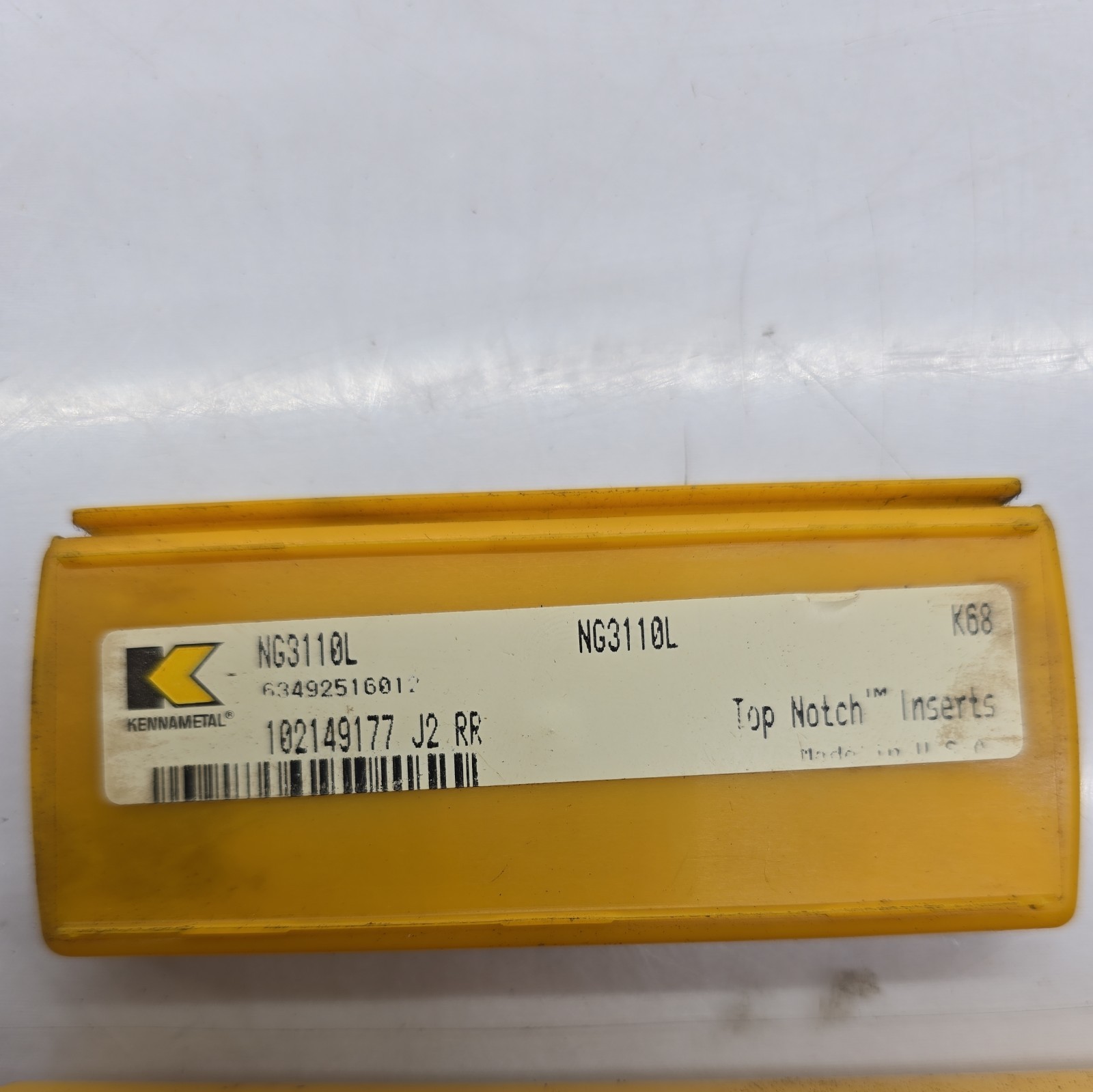 10Pcs  Kennametal NG3110L  K68 Grade Carbide Top Notch Inserts 102149177
