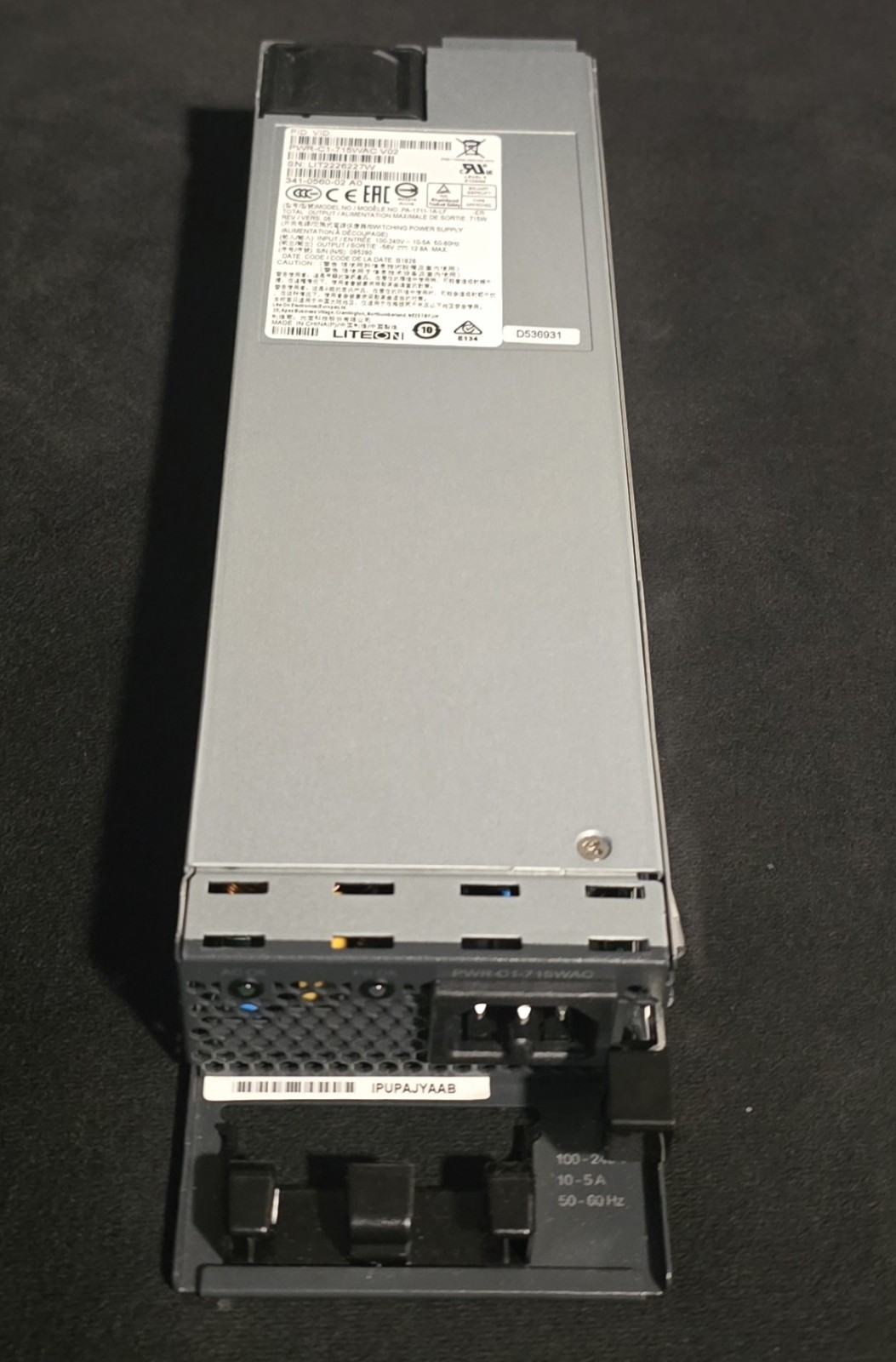 CISCO 715WAC Platinum-rated power supply, PWR-C1-715WAC-P - FAST SHIP CISCO 715WAC Platinum-rated power supply, PWR-C1-715WAC-P - FAST SHIP