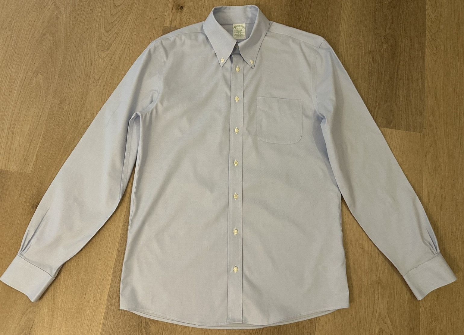 Brooks Brothers Mens Dress Shirt 15 34 Slim Fit Blue Supima Cotton Non-Iron Brooks Brothers Mens Dress Shirt 15 34 Slim Fit Blue Supima Cotton Non-Iron