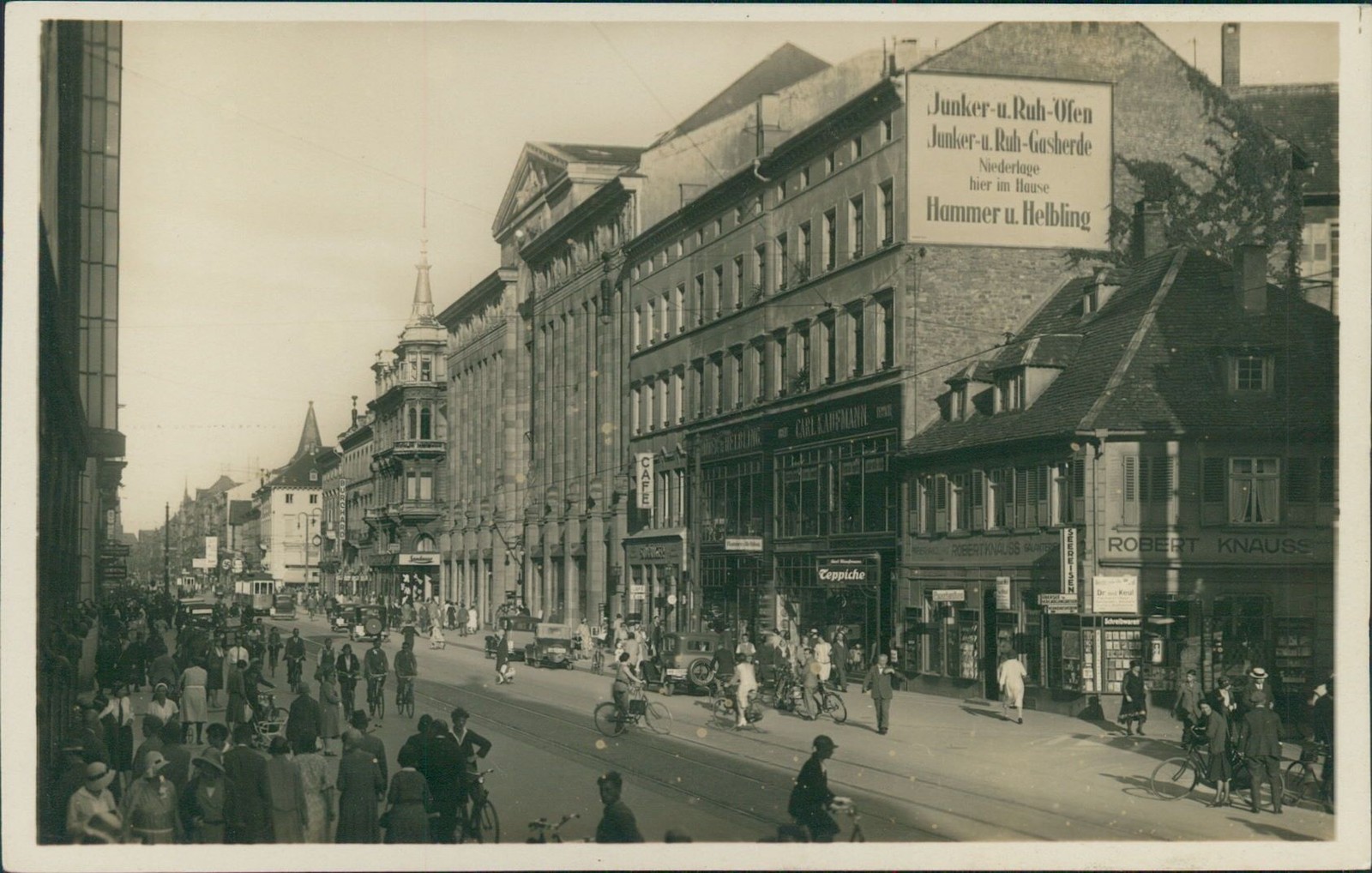 Postcard (a62) Baden-Württemberg Karlsruhe around 1920 Kaiserstraße Advertising Jun Postcard (a62) Baden-Württemberg Karlsruhe around 1920 Kaiserstraße Advertising Jun