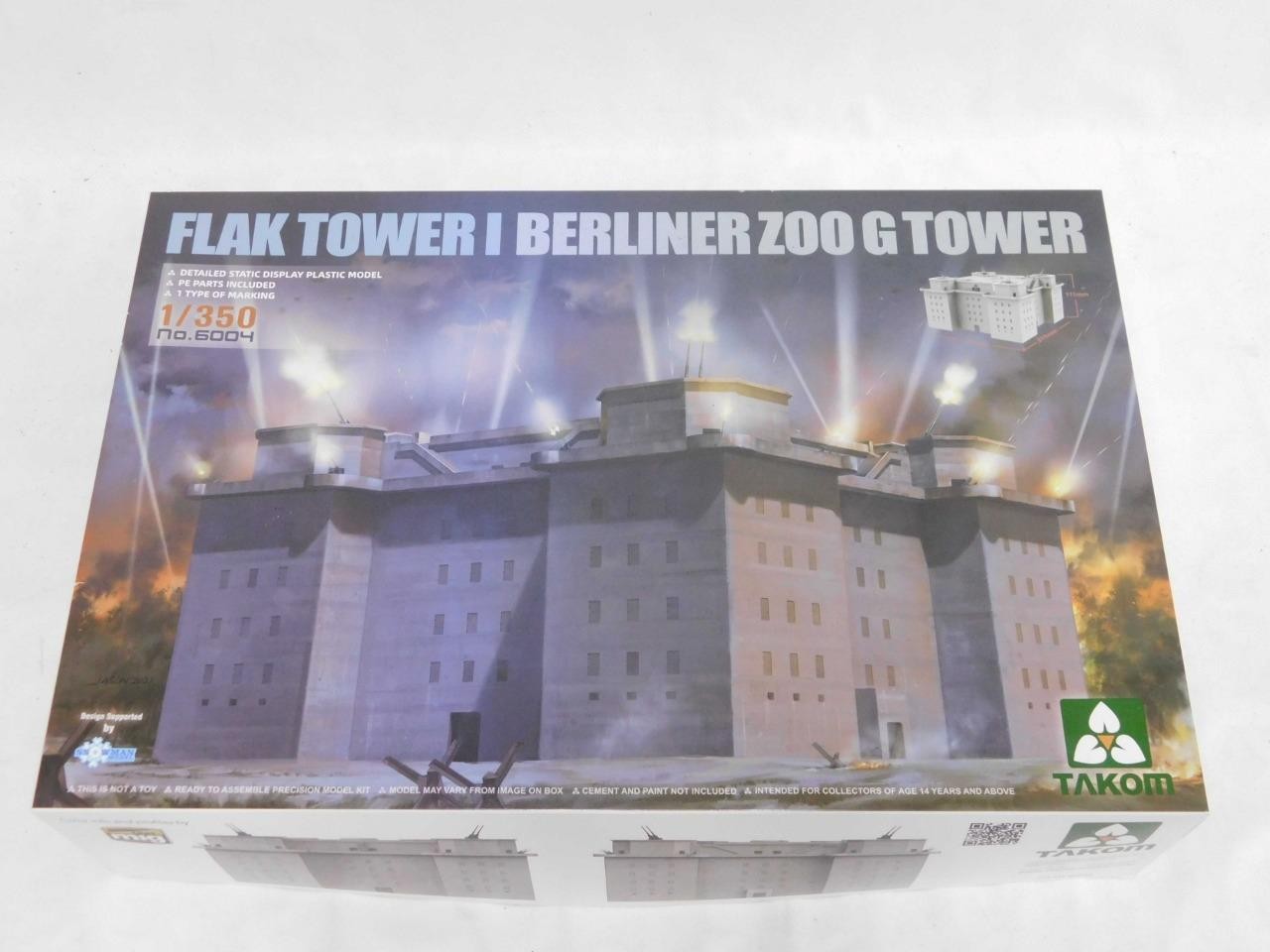 1/350 Takom FLAK TOWER I Berliner Zoo G Building Plastic Model Kit Sealed Parts