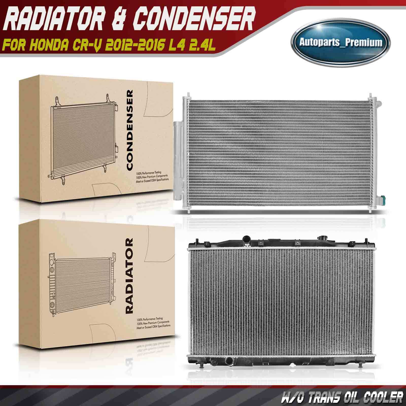 Aluminum Radiator & A/C Condenser Cooling Kit for Honda CR-V 2012-2016 L4 2.4L Aluminum Radiator & A/C Condenser Cooling Kit for Honda CR-V 2012-2016 L4 2.4L