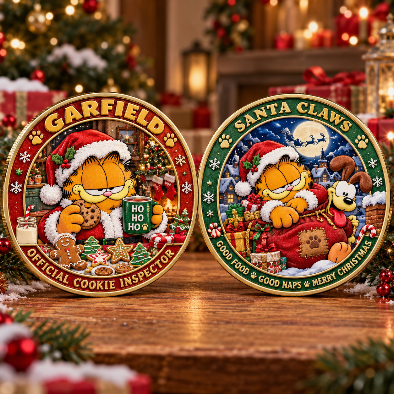 New Garfield Santa Claus Christmas Holiday Commemorative Coin GN115