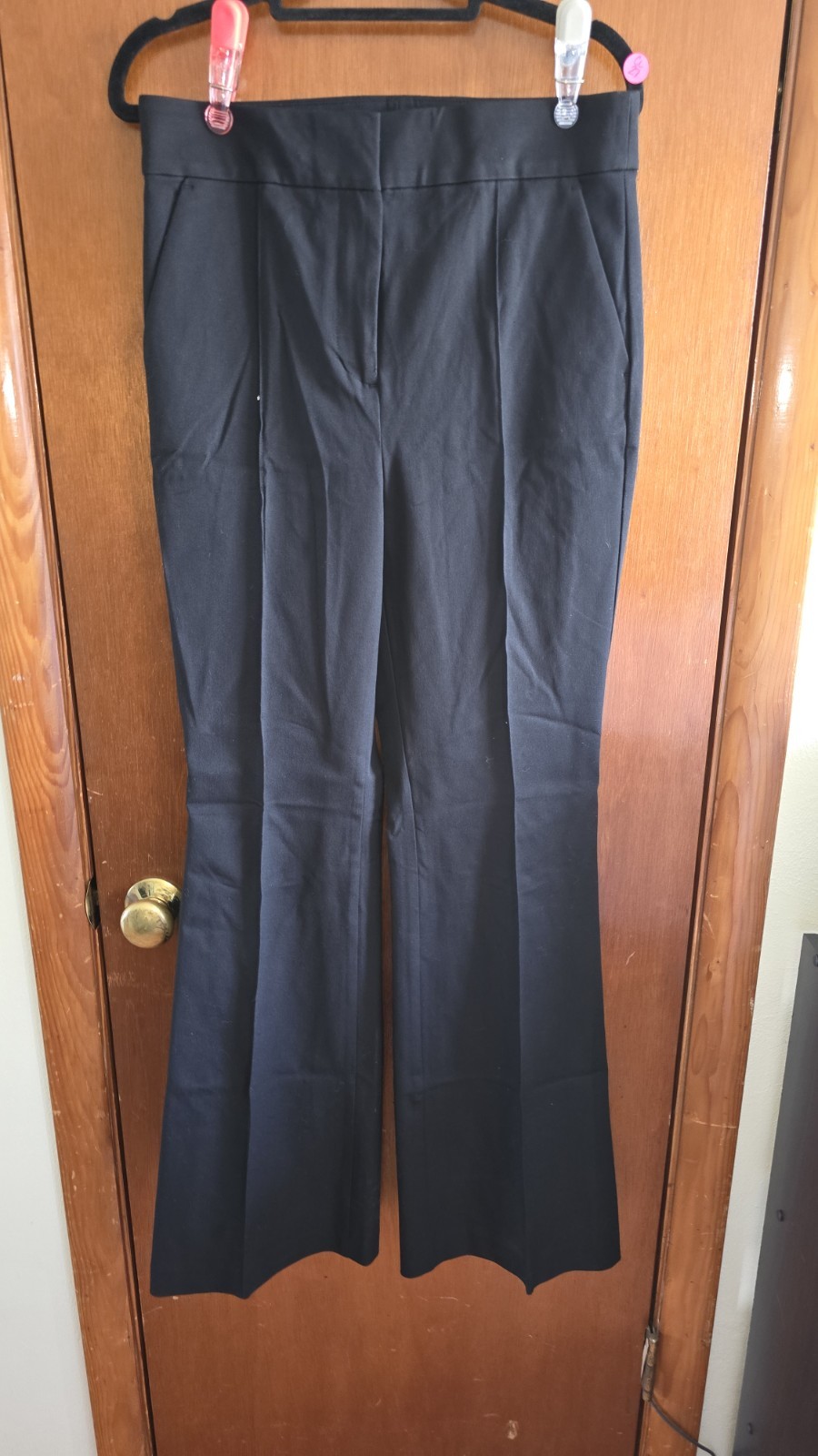 The Loft Versa Ponte Deluxe Black Flare Pants Sz 6 Stretch Petite NWT RN#140923