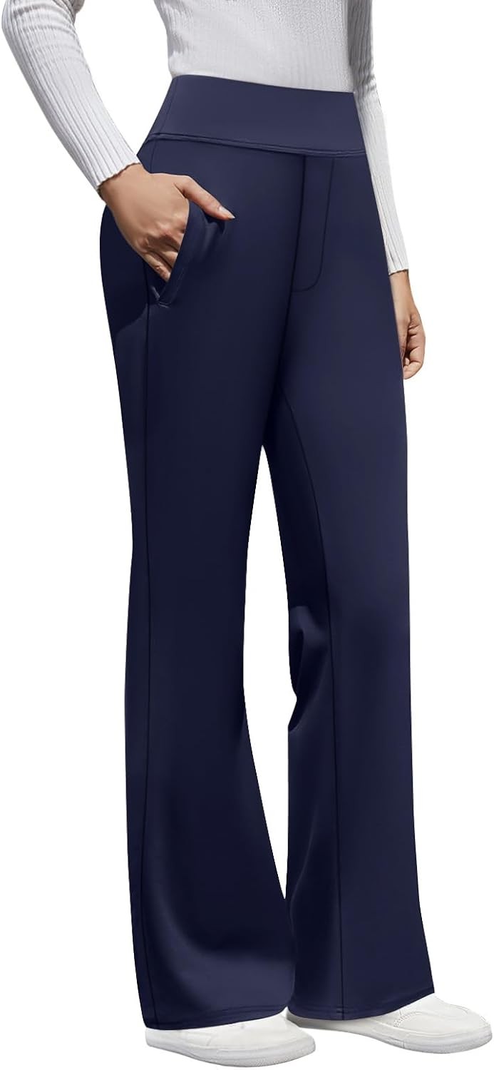 Womens Bootcut Dress Pants High Waist Tummy Control Pull On Casual Trousers