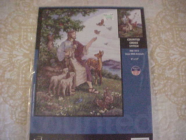 Janlynn JESUS WITH ANIMALS Counted Cross Stitch Kit 008-1813 Unopened Janlynn JESUS WITH ANIMALS Counted Cross Stitch Kit 008-1813 Unopened