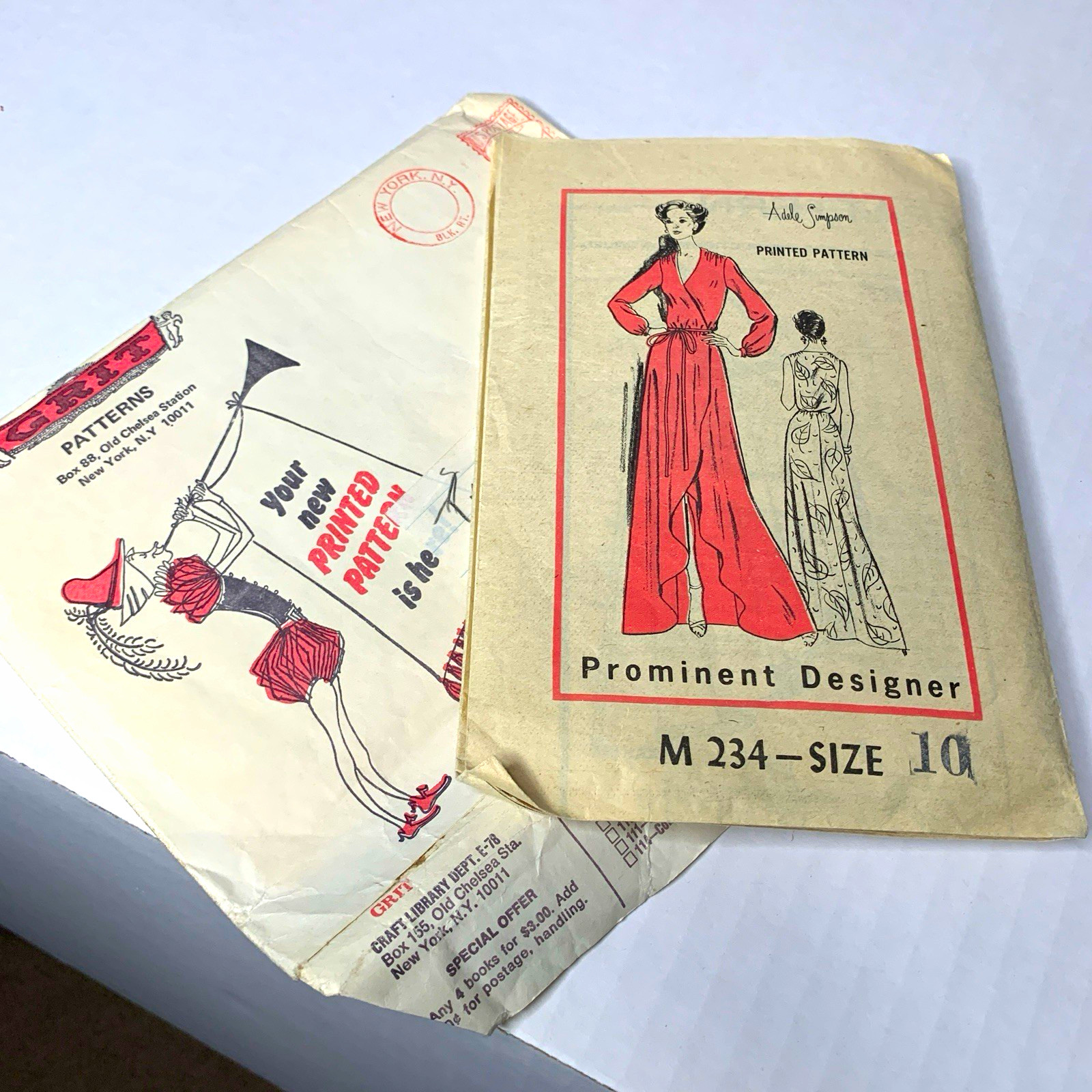 Adele Simpson Prominent Designer Dress Pattern M234 Size 10 Vintage 1940s Adele Simpson Prominent Designer Dress Pattern M234 Size 10 Vintage 1940s