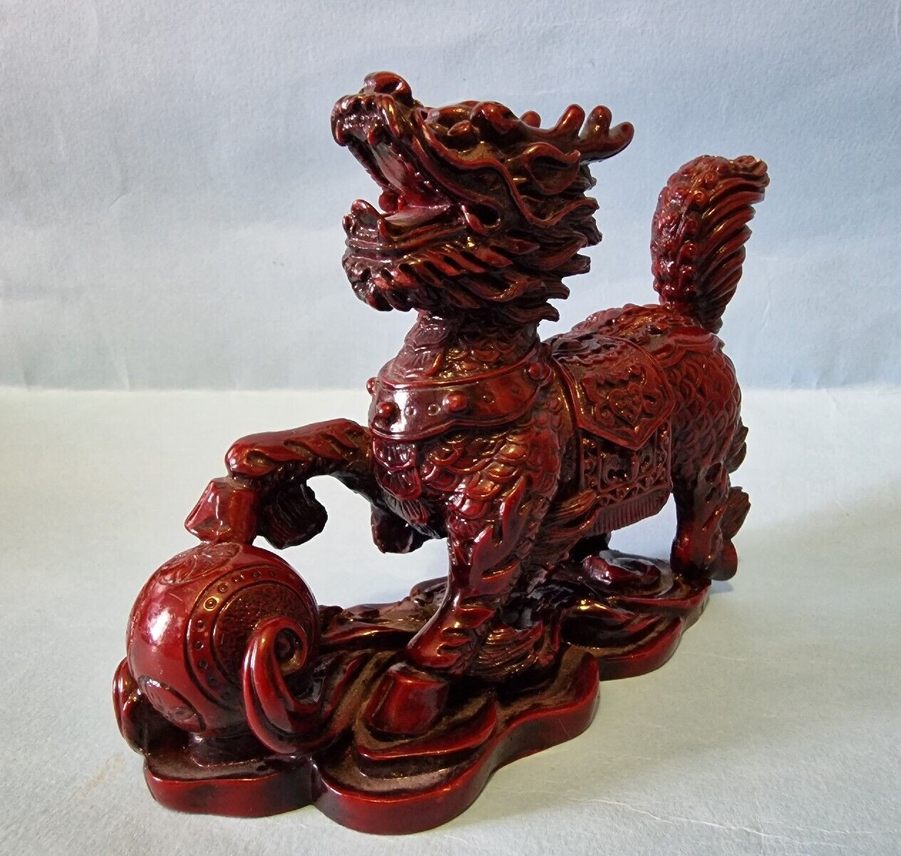  Antique Chinese Guardian Foo Dog Deity Statue Sculpture