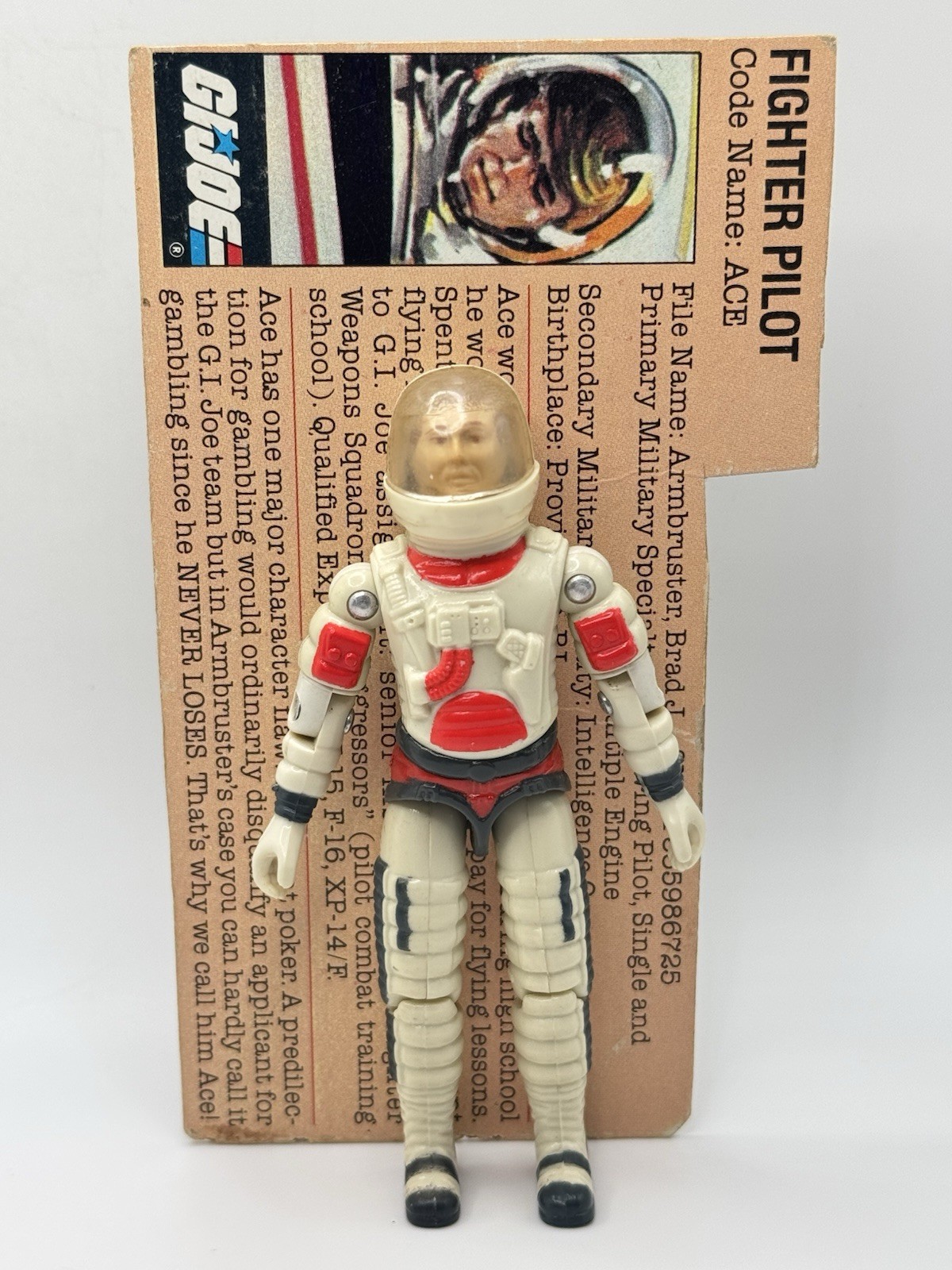 GI Joe 1983 Ace 100% Complete Vintage Hasbro Action Figure With Card GI Joe 1983 Ace 100% Complete Vintage Hasbro Action Figure With Card