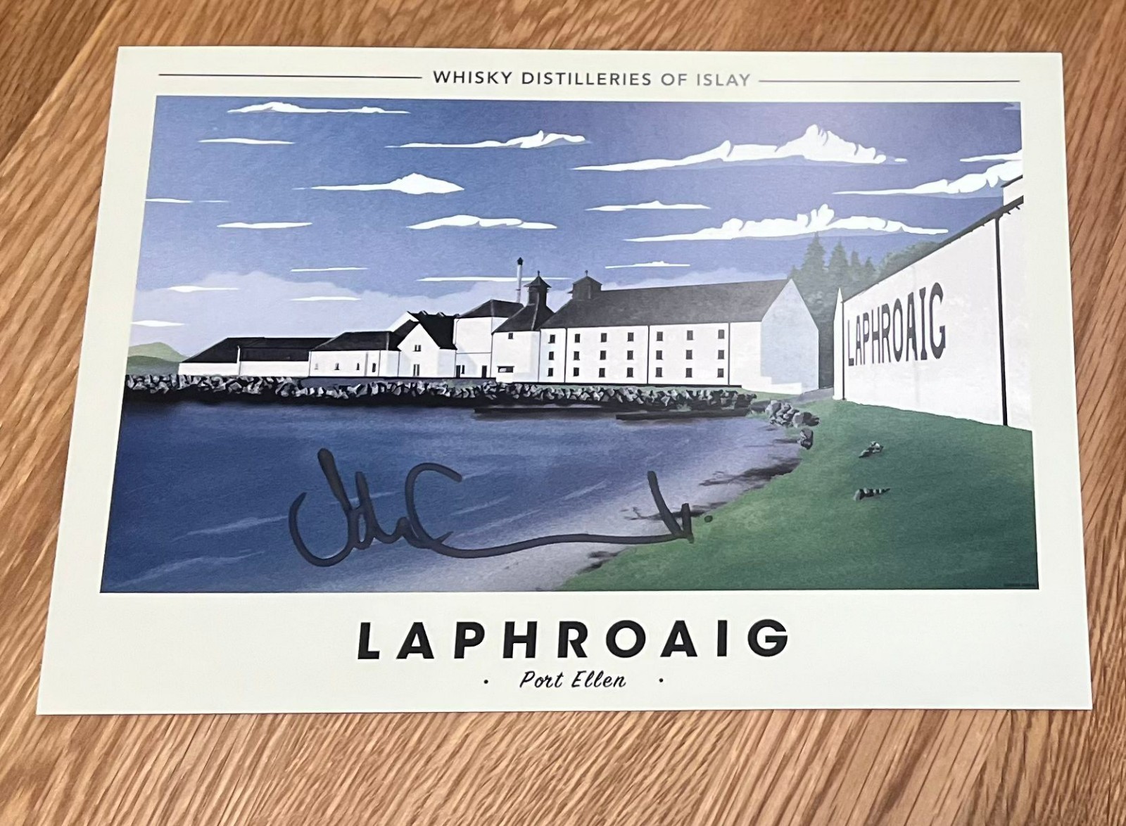 Rare Laphroaig Distillery Print Signed John Campbell - Legendary Islay Manager