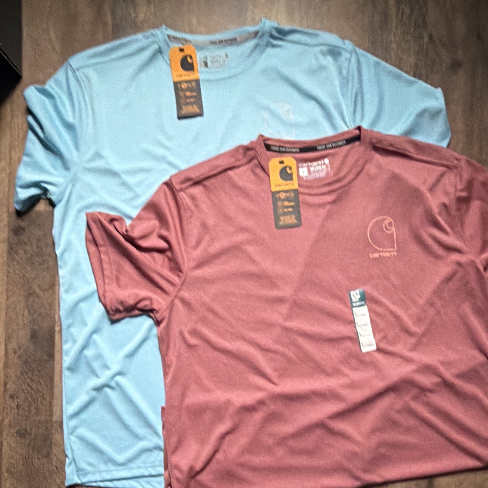 Carhartt Force Sun Defender Lot 2 Mens Relaxed UPF 50+ Tee L Blue/Red Carhartt Force Sun Defender Lot 2 Mens Relaxed UPF 50+ Tee L Blue/Red
