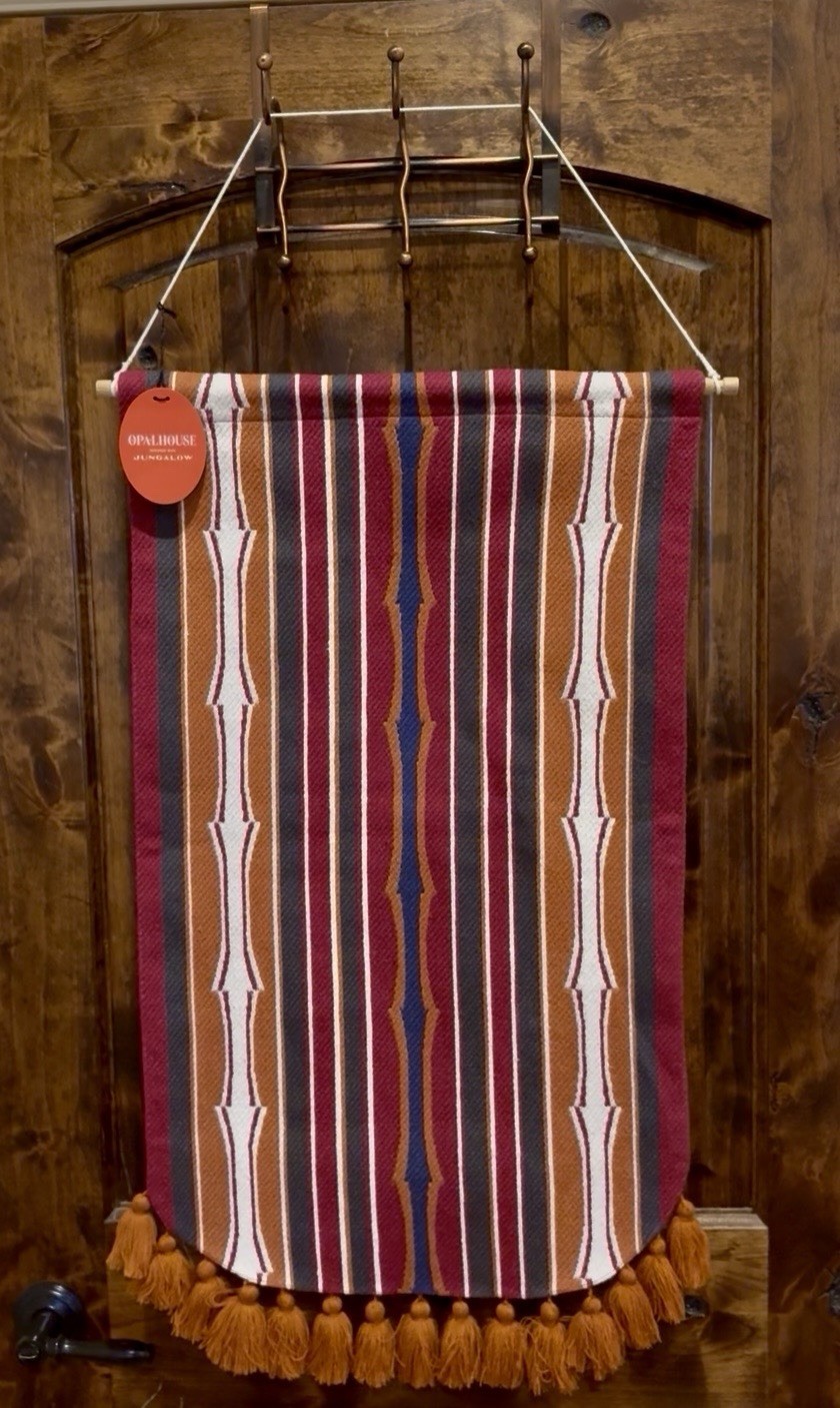 Opal House Jungalow Lined Wall Hanging 18”Wx30”L India NWT Look