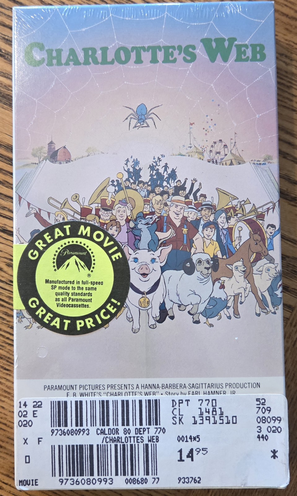 Vintage Charlotte\'s Web VHS Tape Paramount Home Video Factory Sealed Old Stock Vintage Charlotte\'s Web VHS Tape Paramount Home Video Factory Sealed Old Stock