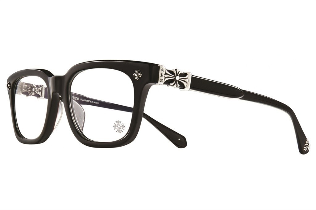 Chrome Hearts Cox Ucker Black Frame with Silver CH Cox Ucker Eyeglasses Frame Chrome Hearts Cox Ucker Black Frame with Silver CH Cox Ucker Eyeglasses Frame