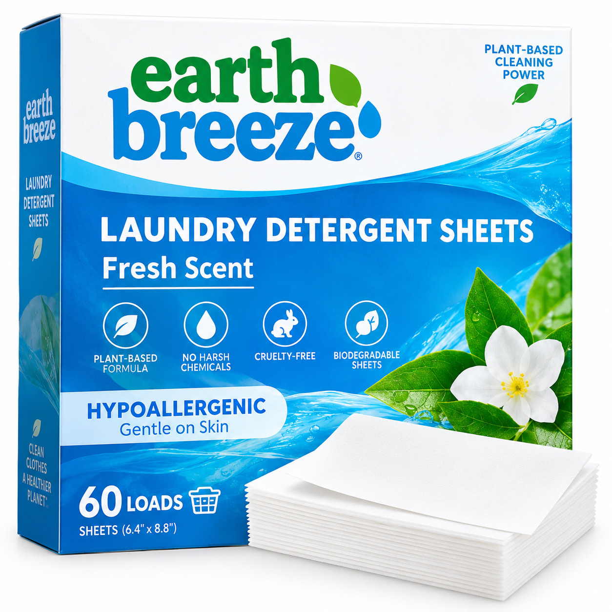 Earth Breeze Laundry Detergent Sheets Hypoallergenic Fresh Scent 60 Loads New Earth Breeze Laundry Detergent Sheets Hypoallergenic Fresh Scent 60 Loads New